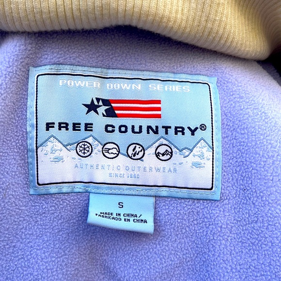 Free Country Blue Power Down Series Long Sleeve Hooded Puffer Coat Size S - Picture 7 of 9